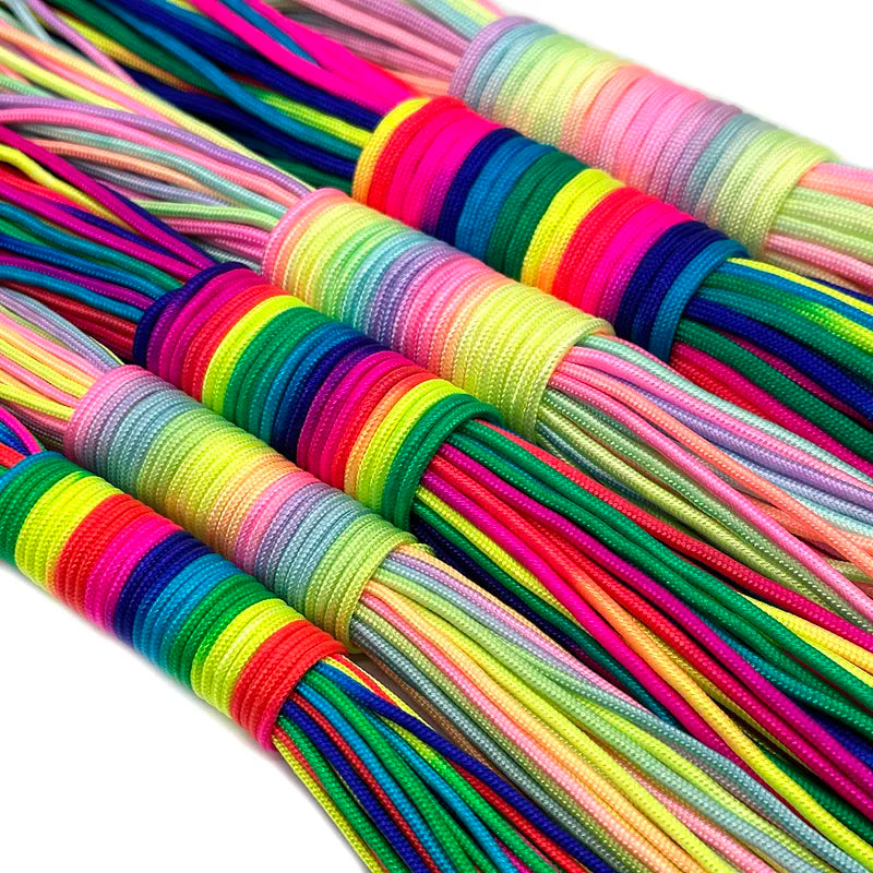 Paracord 2Mm /3Mm /4Mm Paracord Rainbow Rope 7 Strands Parachute Rope Climbing Survival Gear Parachute Rope Bracelet
