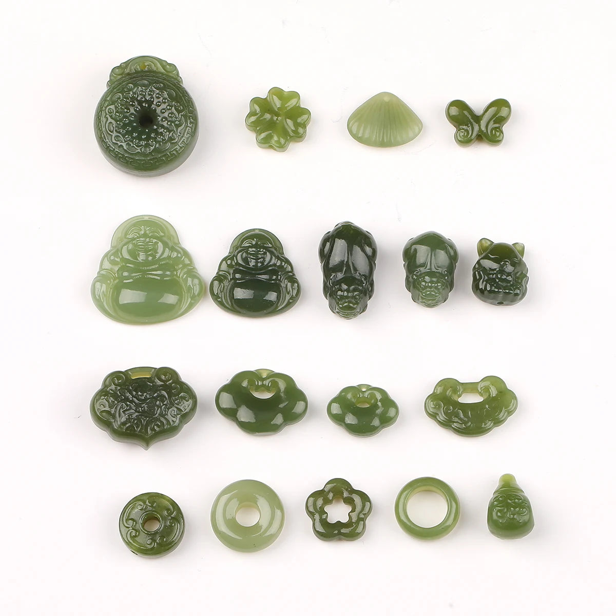 1Pc Natural Stone Hetian Jade Carved Bead Pixiu Buddha Bead Supplies for Jewelry Making DIY Bracelet Necklace Accessories