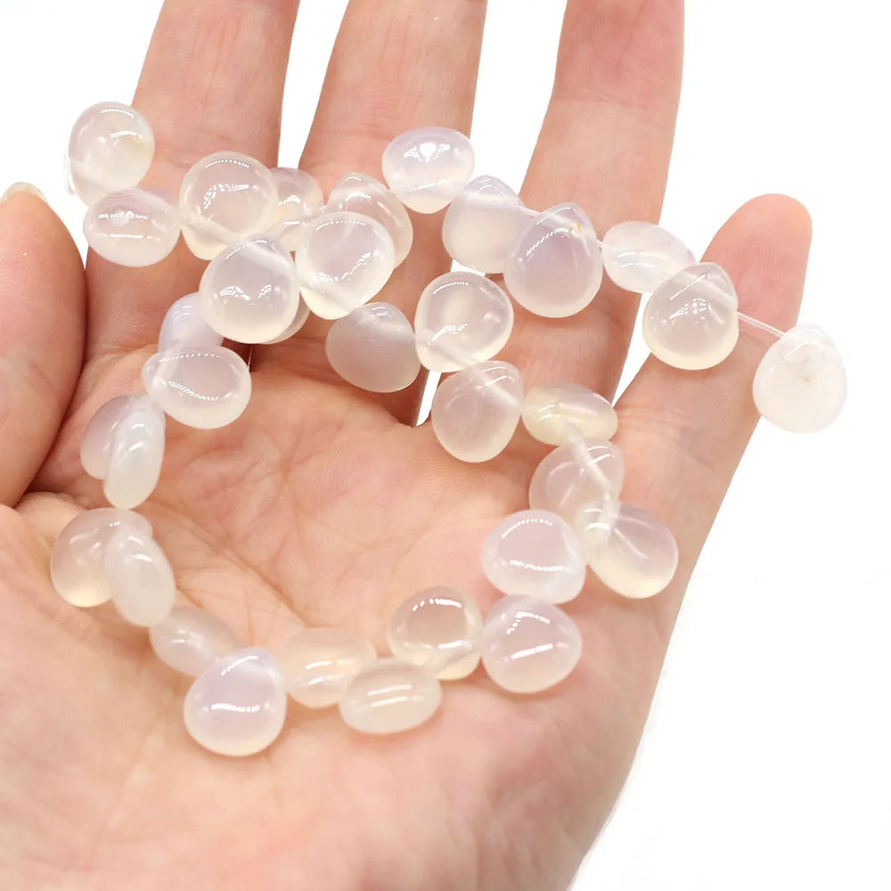 100% Natural Stone Bead Drop Shape India Agates/Quartzs Bead for Fine Jewelry Accessories Making Women Bracelet Necklace