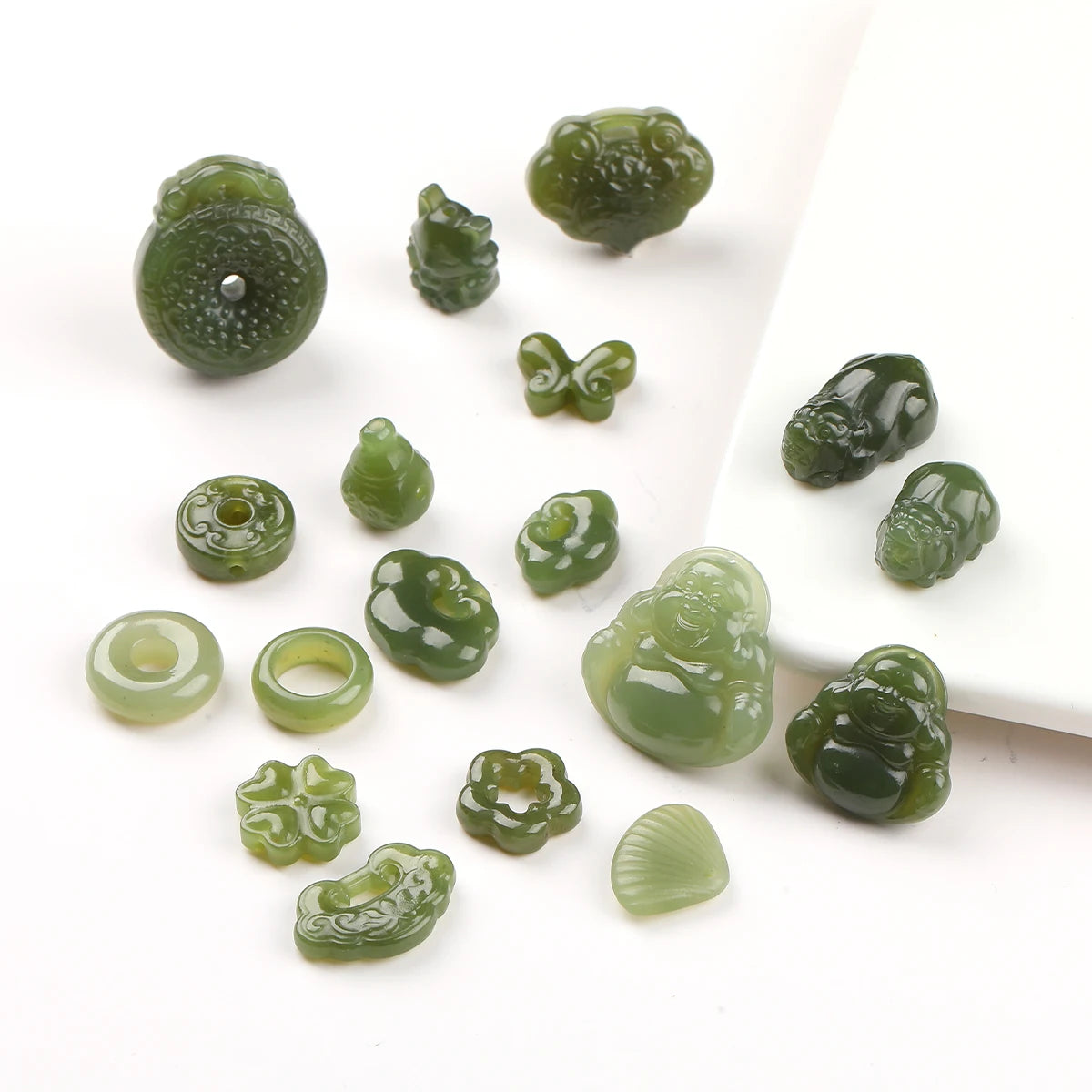 1Pc Natural Stone Hetian Jade Carved Bead Pixiu Buddha Bead Supplies for Jewelry Making DIY Bracelet Necklace Accessories