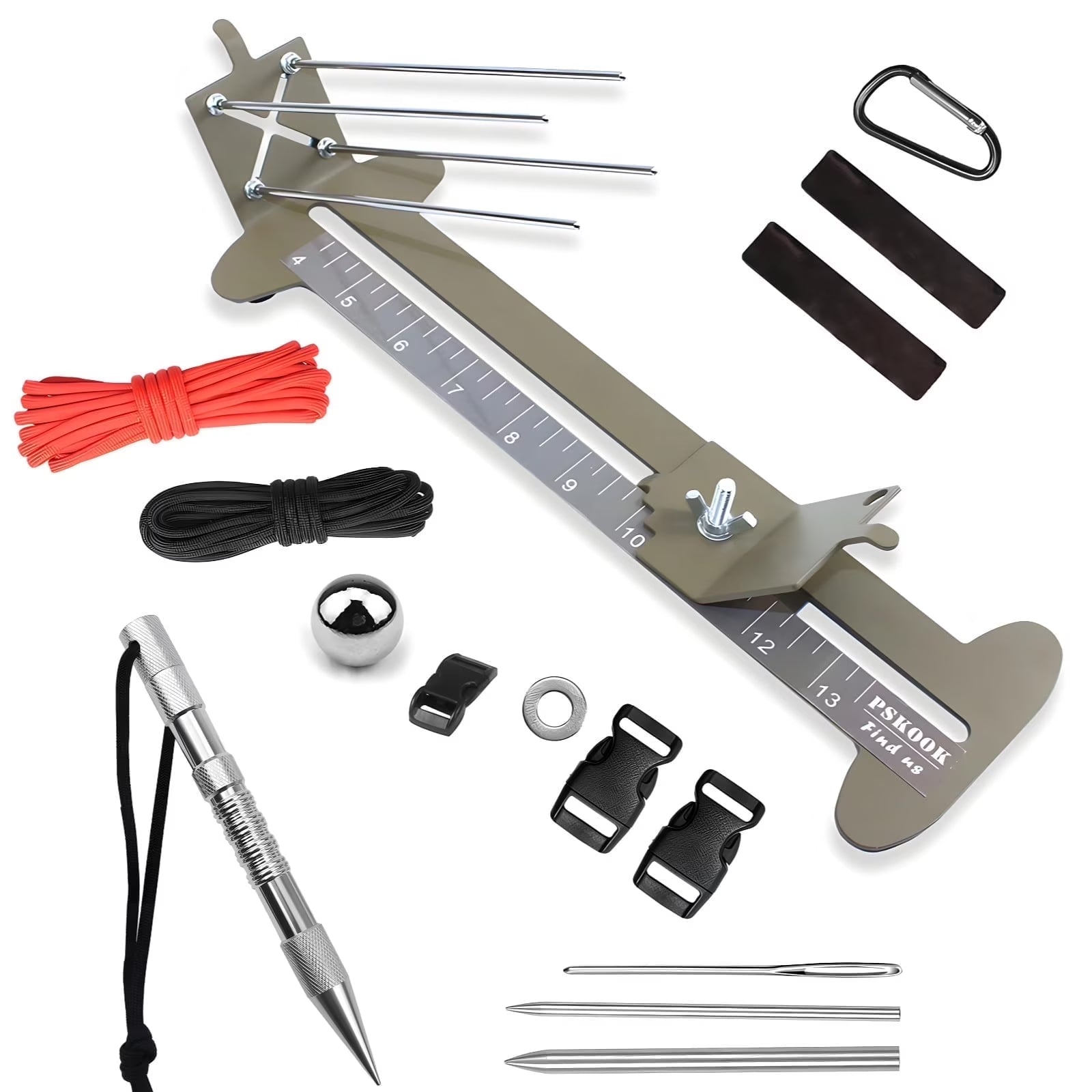 Paracord Bracelet Making Kit, Metal Jig Bracelet Maker with Adjustable Width, Paracord Jig Weaving Tools Accessories, Marlinspike Needles Buckles Ropes DIY Set, Paracord Bracelet Making Supplies