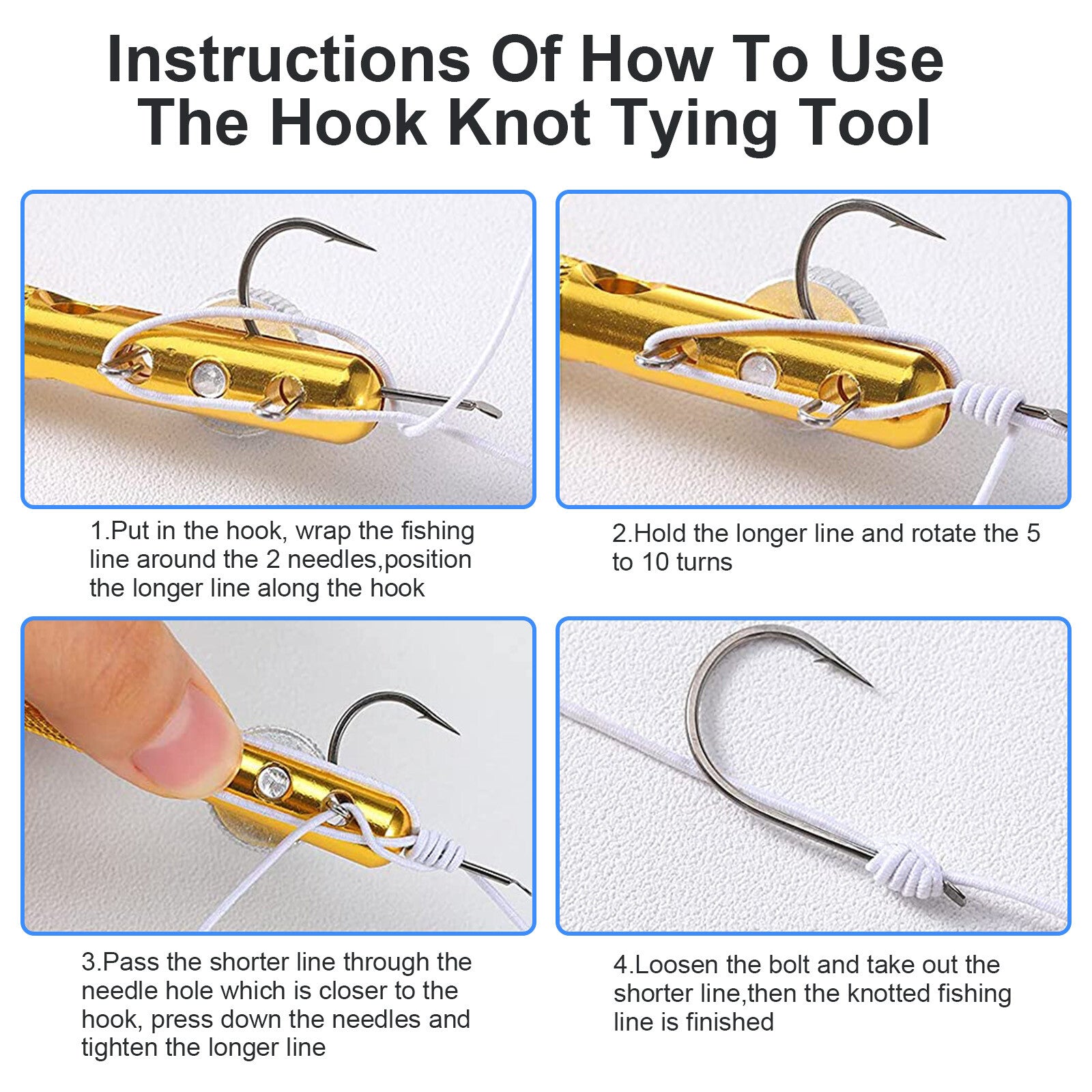 Fishing Knot Quick Tying Tool Line Clipper Snip Hook Nipper Tie Knotter Outdoor