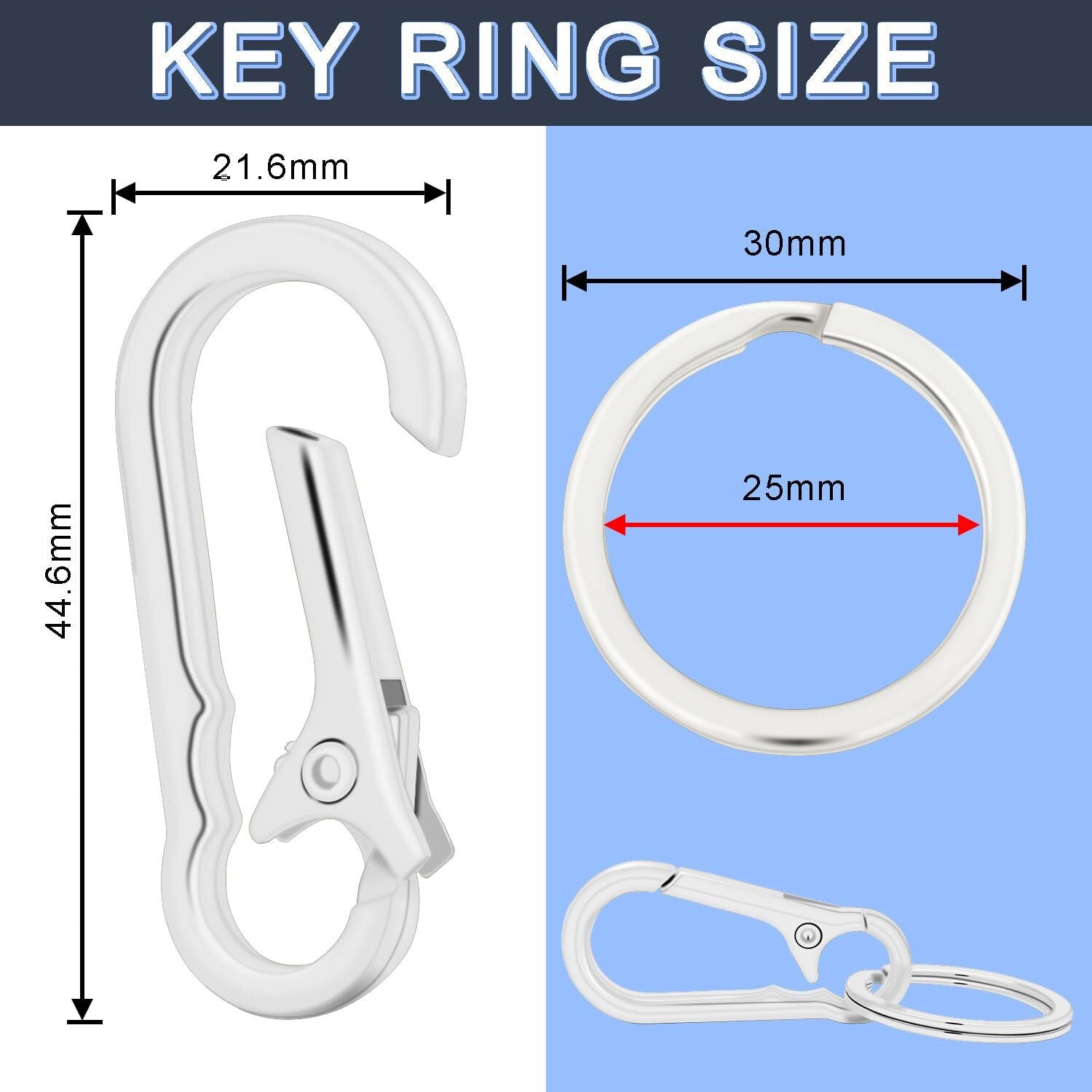 4 Pieces Keychain Key Clip Key Holder Security Metal Key Clip for Belt Belt Clip