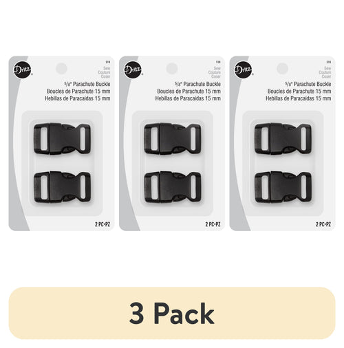 (3 Pack)  5/8" Black Parachute Buckles for Crafting or Replacement, 2 Count