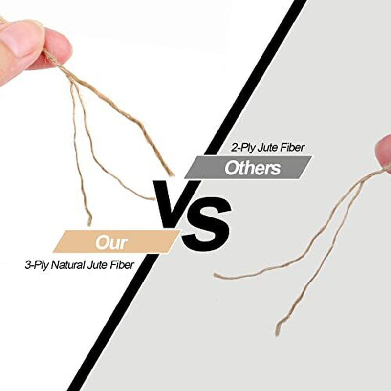 984 FT Natural Jute Twine,1.5Mm Twine String,3Ply Thin Ribbon Hemp Twine(3 Roll)