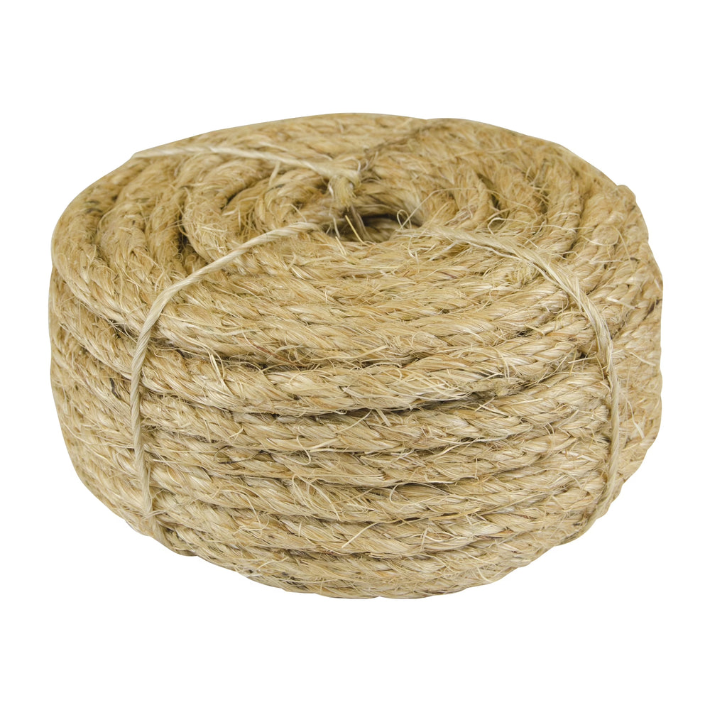 8025L-4HT Sisal Rope, 3/8" X 50', Natural Fiber, Twisted, for Outdoor/Garden Use