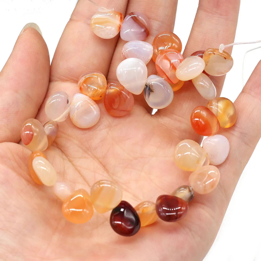 100% Natural Stone Bead Drop Shape India Agates/Quartzs Bead for Fine Jewelry Accessories Making Women Bracelet Necklace