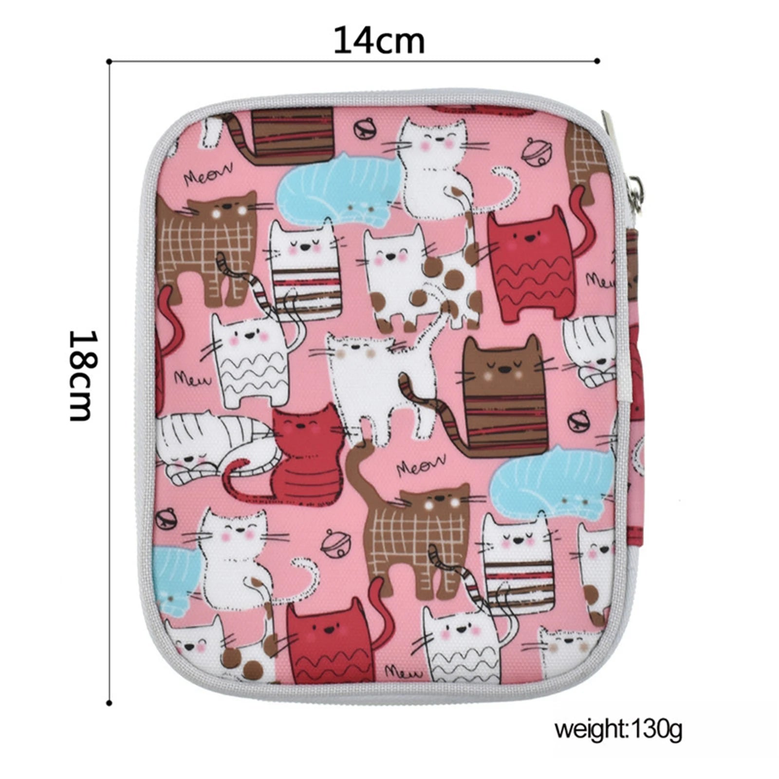 Crochet Hook Case Storage Zipper Bag for Various Crochet Hooks Colorful Cat Crochet Hook Tote Organizer Large Web Pockets