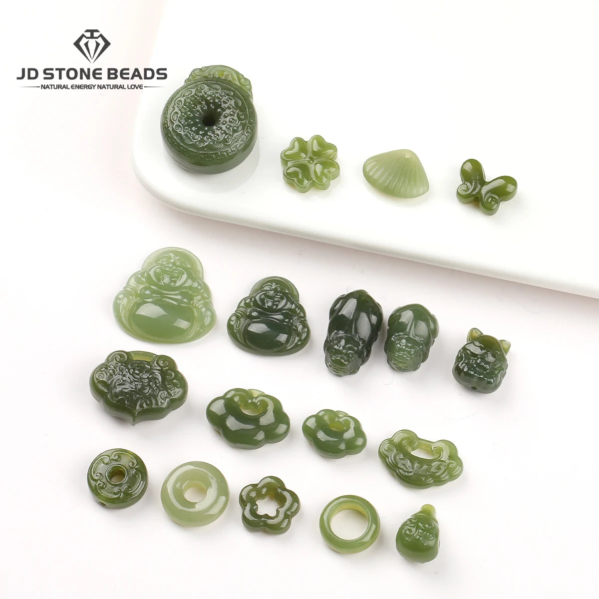 1Pc Natural Stone Hetian Jade Carved Bead Pixiu Buddha Bead Supplies for Jewelry Making DIY Bracelet Necklace Accessories