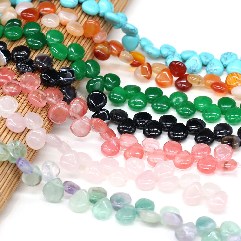 100% Natural Stone Bead Drop Shape India Agates/Quartzs Bead for Fine Jewelry Accessories Making Women Bracelet Necklace