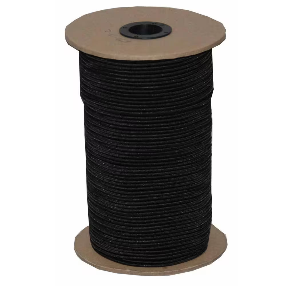 1/4 In. X 500 Ft. Black Elastic Bungee Shock Cord