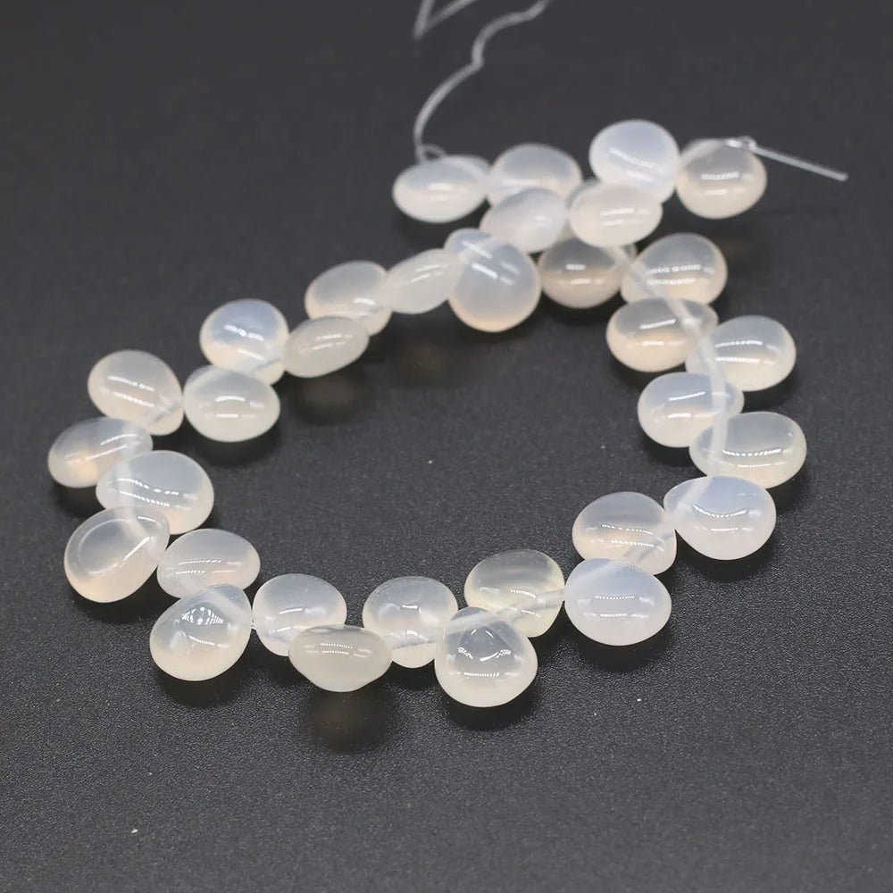 100% Natural Stone Bead Drop Shape India Agates/Quartzs Bead for Fine Jewelry Accessories Making Women Bracelet Necklace