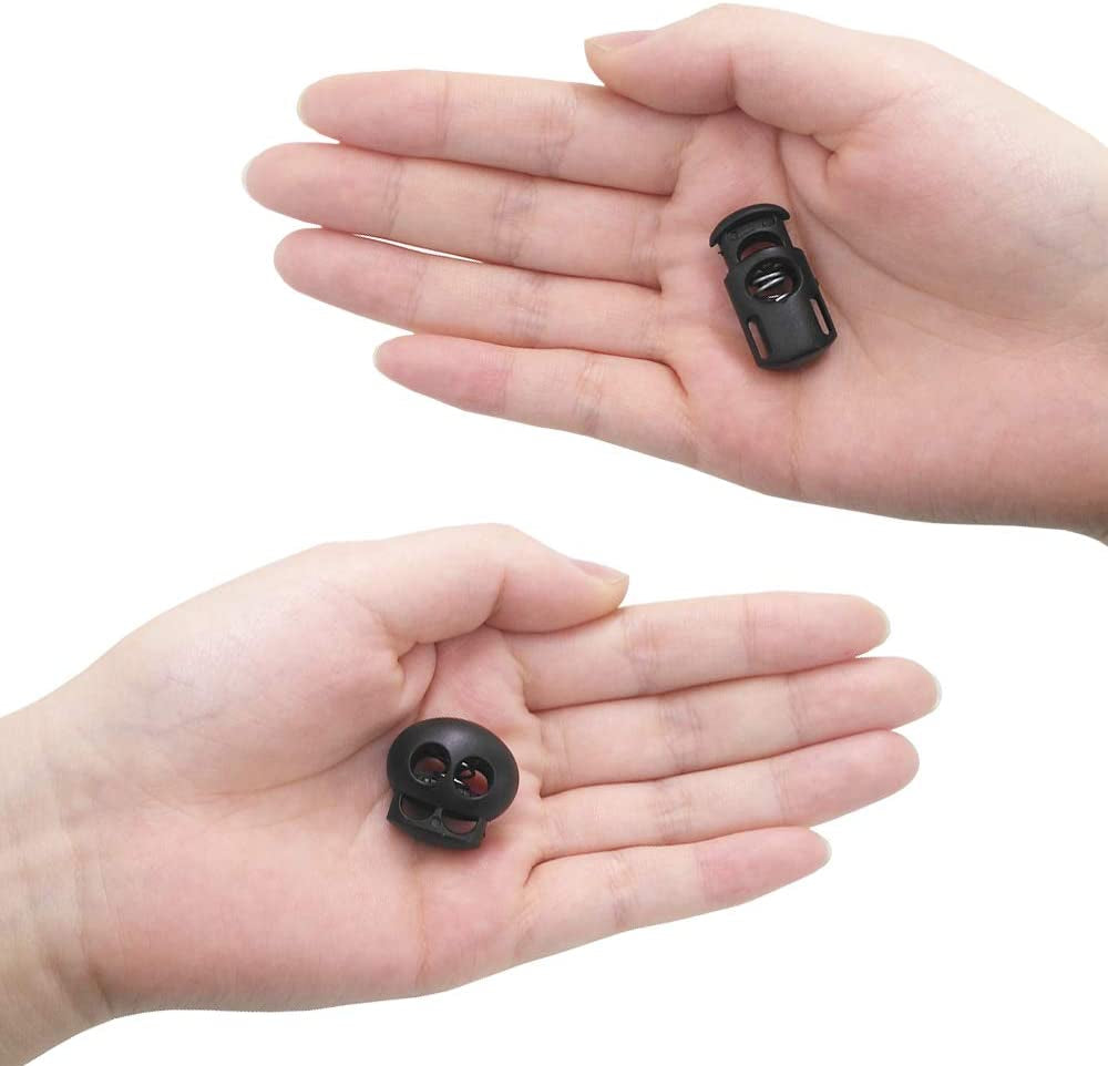 20 PCS Plastic Cord Locks & Elastic Bungee Nylon Shock Cord 5/32" 50 Ft Lengths,