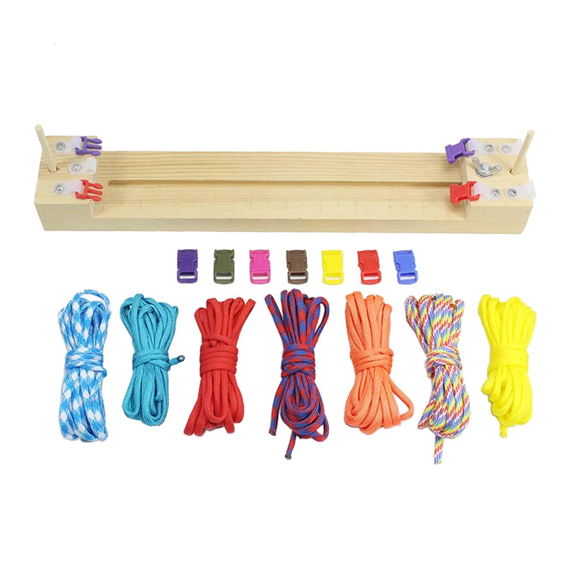 Wood Paracord Jig Adjustable Length Paracord Jig Bracelet Maker DIY Hand Knitting Bracelets Necklaces