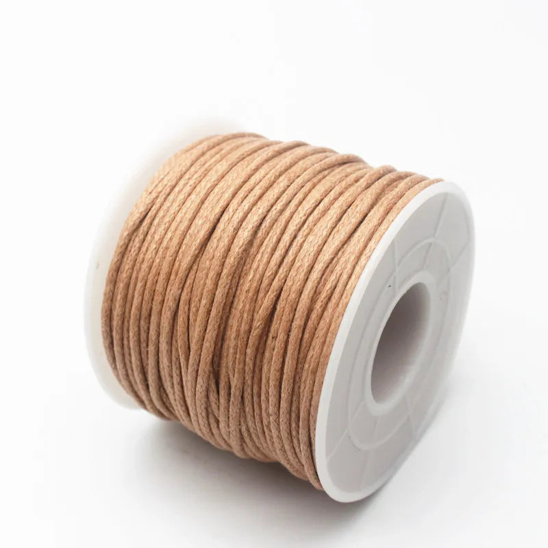 1.5Mm 15M/35M Waxed Cotton Cord Beading Cord Waxed String Wax Cord for Jewelry Making and Macrame Supplies Roll Spool HK055
