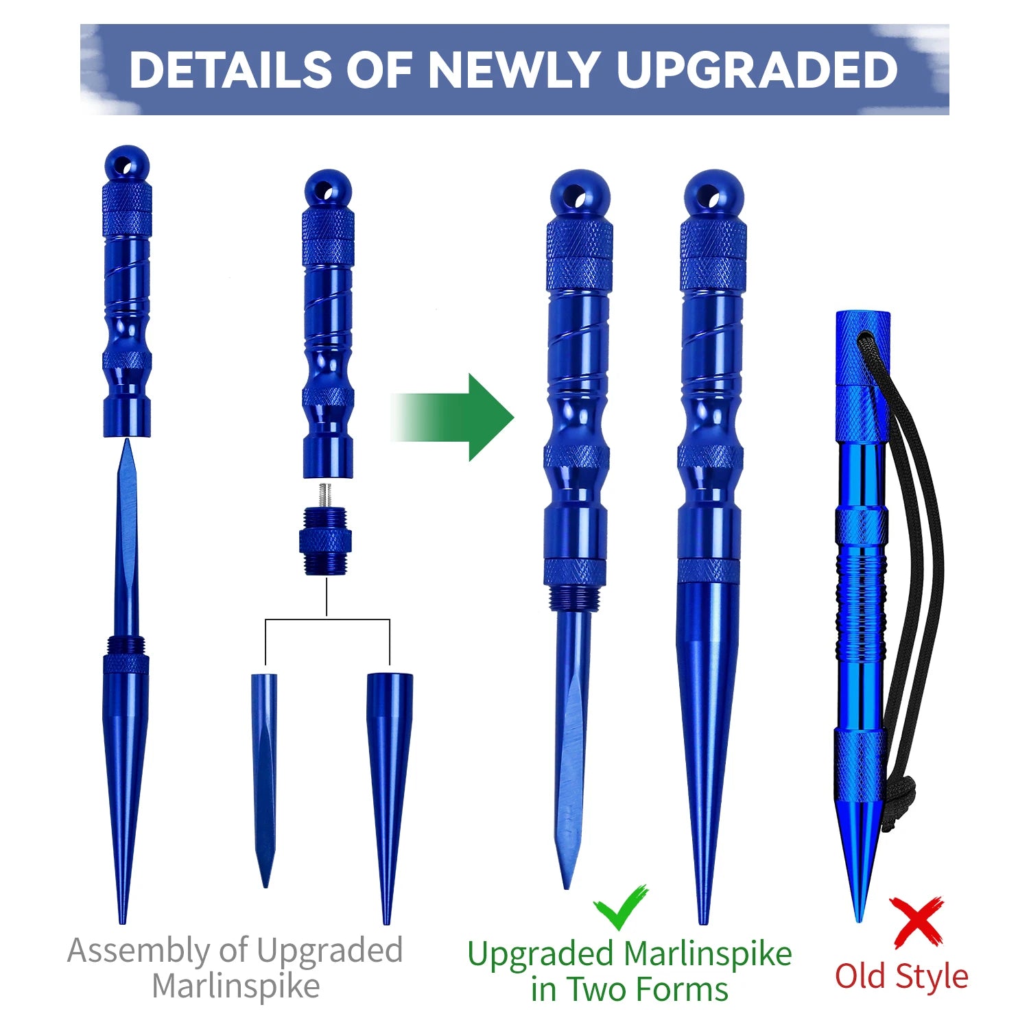 Paracord Marlin Spike-Pro Knotter Tools Lacing Needles Paracord Tools DIY Weaving Lacing Stitching Needles and Smoothing Tool