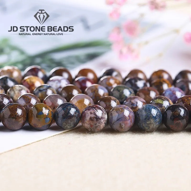 Natural Stone Brown Pietersite Jasper Bead Loose Spacer Gemstone Bead for Jewelry Making Beads Diy Bracelets Necklace Accessory