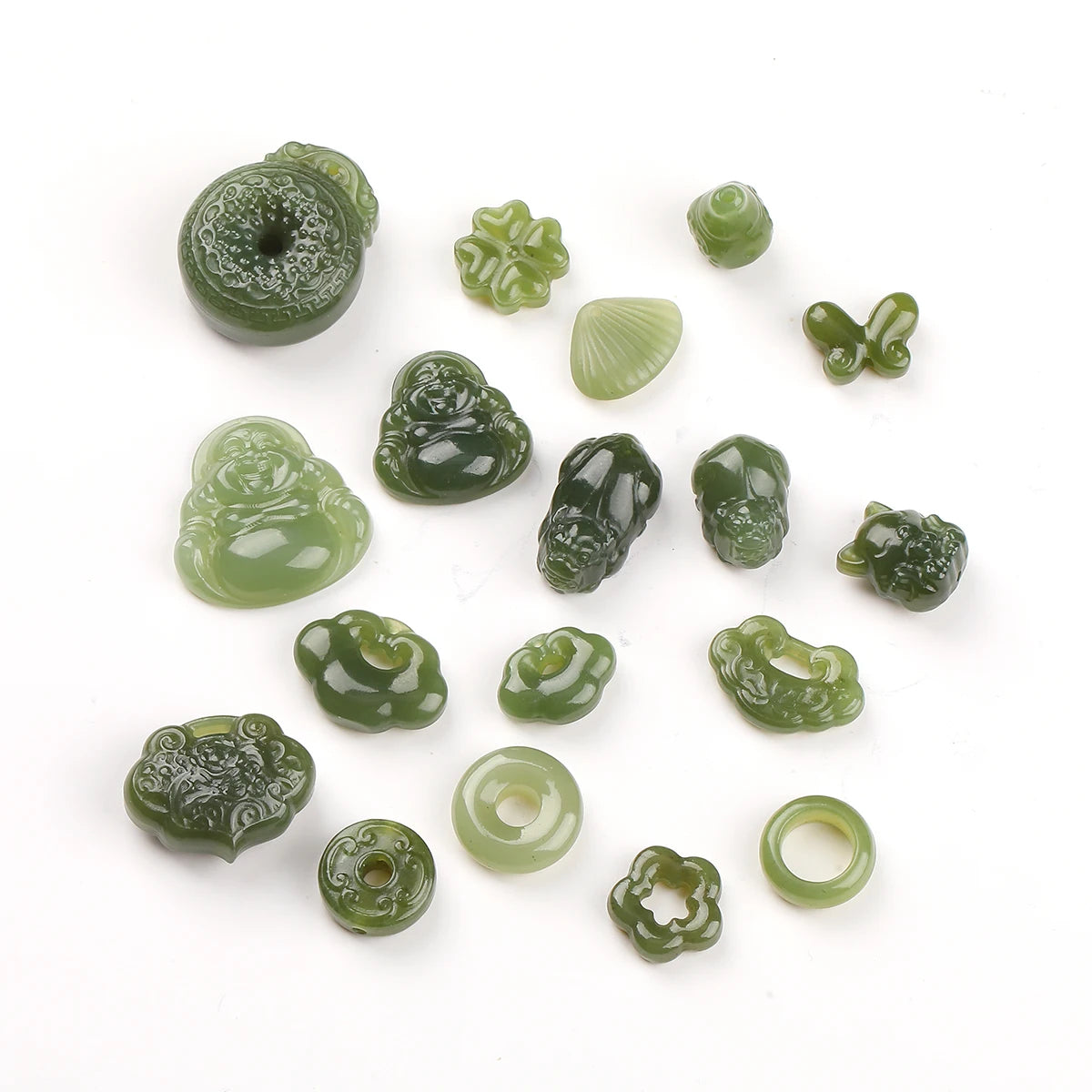 1Pc Natural Stone Hetian Jade Carved Bead Pixiu Buddha Bead Supplies for Jewelry Making DIY Bracelet Necklace Accessories