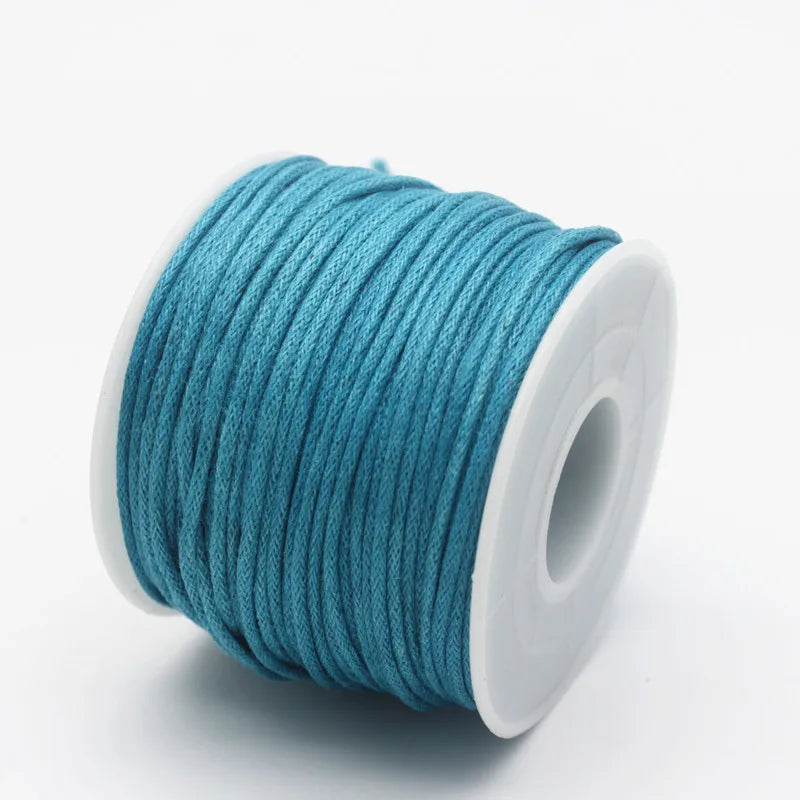 1.5Mm 15M/35M Waxed Cotton Cord Beading Cord Waxed String Wax Cord for Jewelry Making and Macrame Supplies Roll Spool HK055