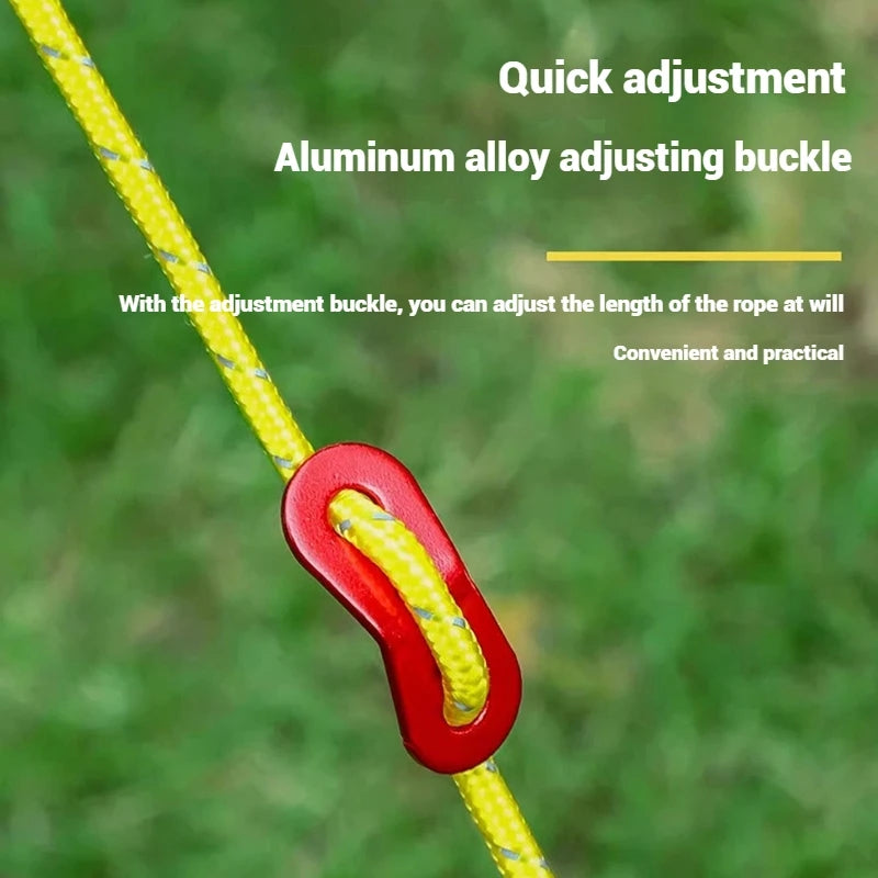 4Mm Paracord Rope Outdoor Multifunction Climbing Rope Guy Lines Tent Rope Adjuster Reflective Paracord Rope Hiking Accessories