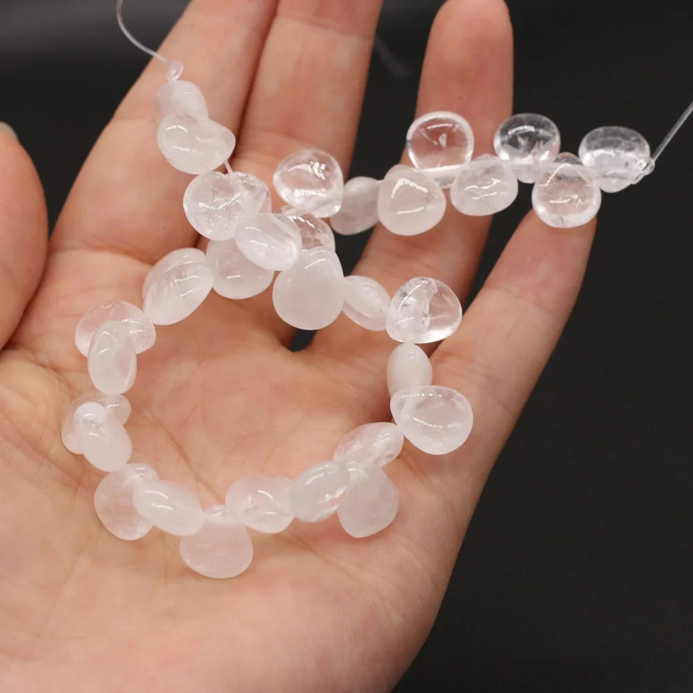 100% Natural Stone Bead Drop Shape India Agates/Quartzs Bead for Fine Jewelry Accessories Making Women Bracelet Necklace
