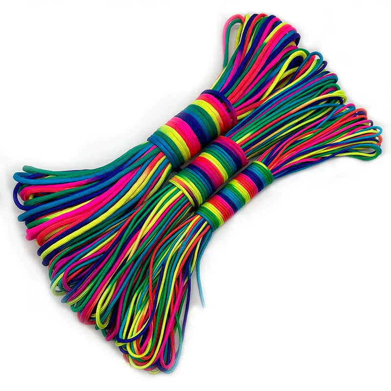 Paracord 2Mm /3Mm /4Mm Paracord Rainbow Rope 7 Strands Parachute Rope Climbing Survival Gear Parachute Rope Bracelet