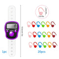 1PC Electronic Finger Digital Knit Counter with 20 Knitting Crochet Stitch Marker Row Counter for DIY Knitting Sewing Weaving