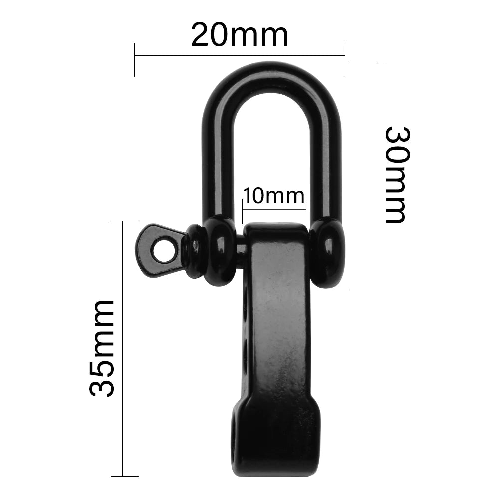1 PC Black U Anchor Shackle Screw Pin Paracord Bracelet Buckle Paracord Bracelet Accessories Outdoor Tool Survival Rope Fittings