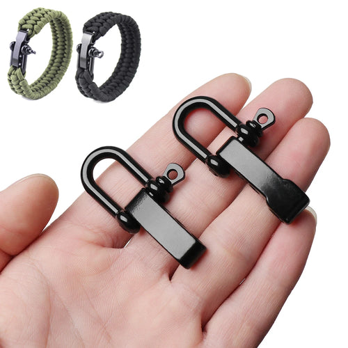 1 PC Black U Anchor Shackle Screw Pin Paracord Bracelet Buckle Paracord Bracelet Accessories Outdoor Tool Survival Rope Fittings