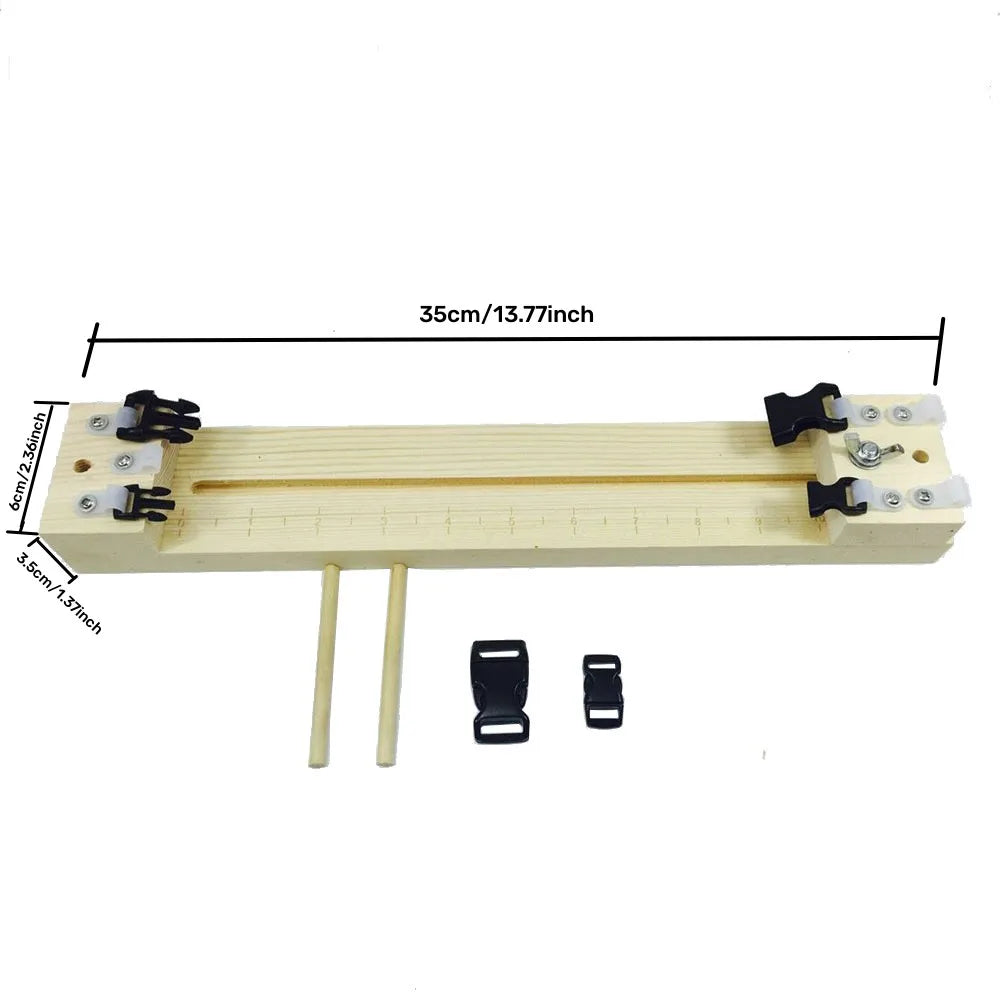 Wood Paracord Jig, Adjustable Length Paracord Jig Bracelet Maker DIY Hand Knitting Bracelets Necklaces