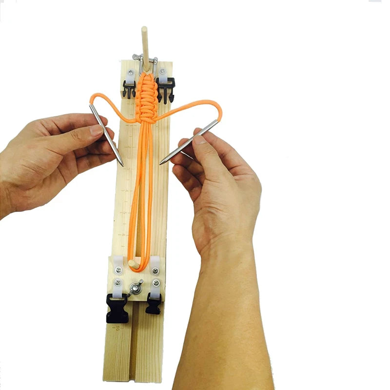 Wood Paracord Jig Adjustable Length Paracord Jig Bracelet Maker DIY Hand Knitting Bracelets Necklaces