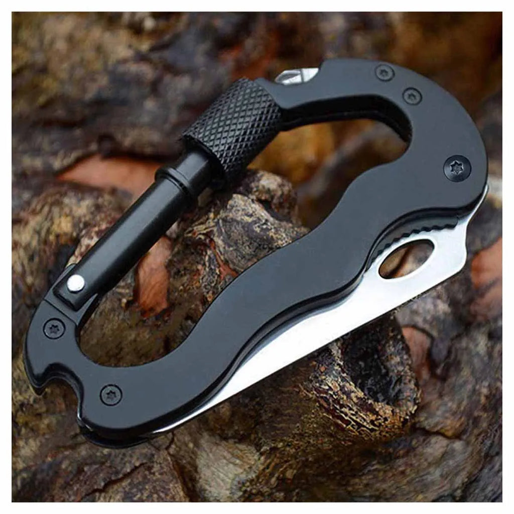 Multifunctional Self Defense Tools Climbing Carabiner Security Hook Gear Buckle Outdoor Safety Defensa Personal Tactical Knife