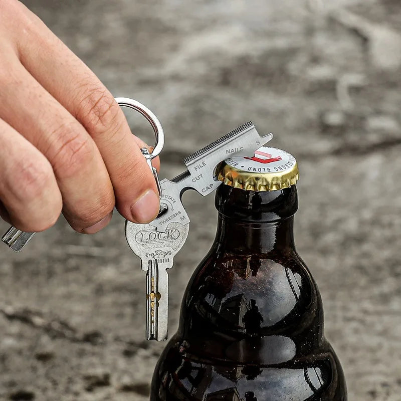 Carabiner gear 8 tool in 1 key ring quickdraw multi multitool multipurpose pocket gadget edc keychain keytool multifunction