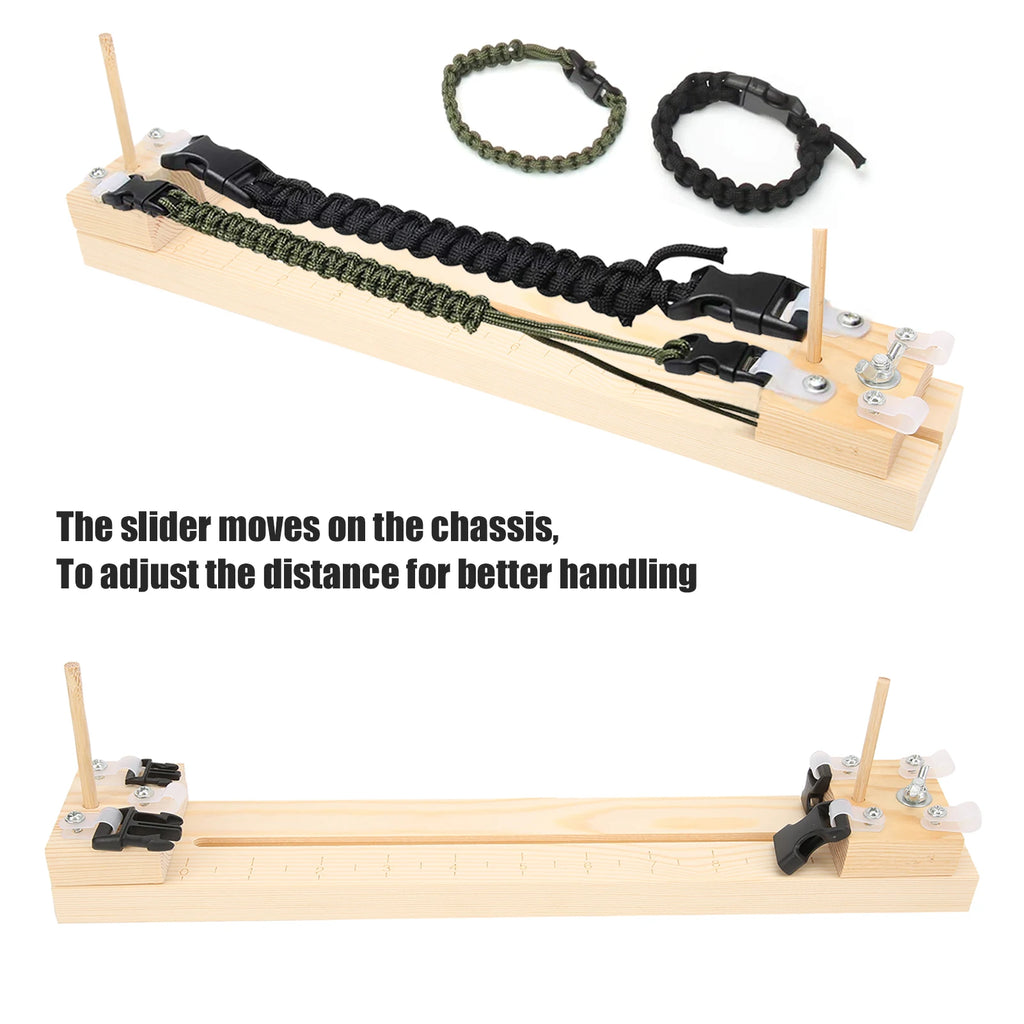 Weaving Wooden Frame Paracord Steel Needle Combination Paracord DIY Bracelet Weaving Tool