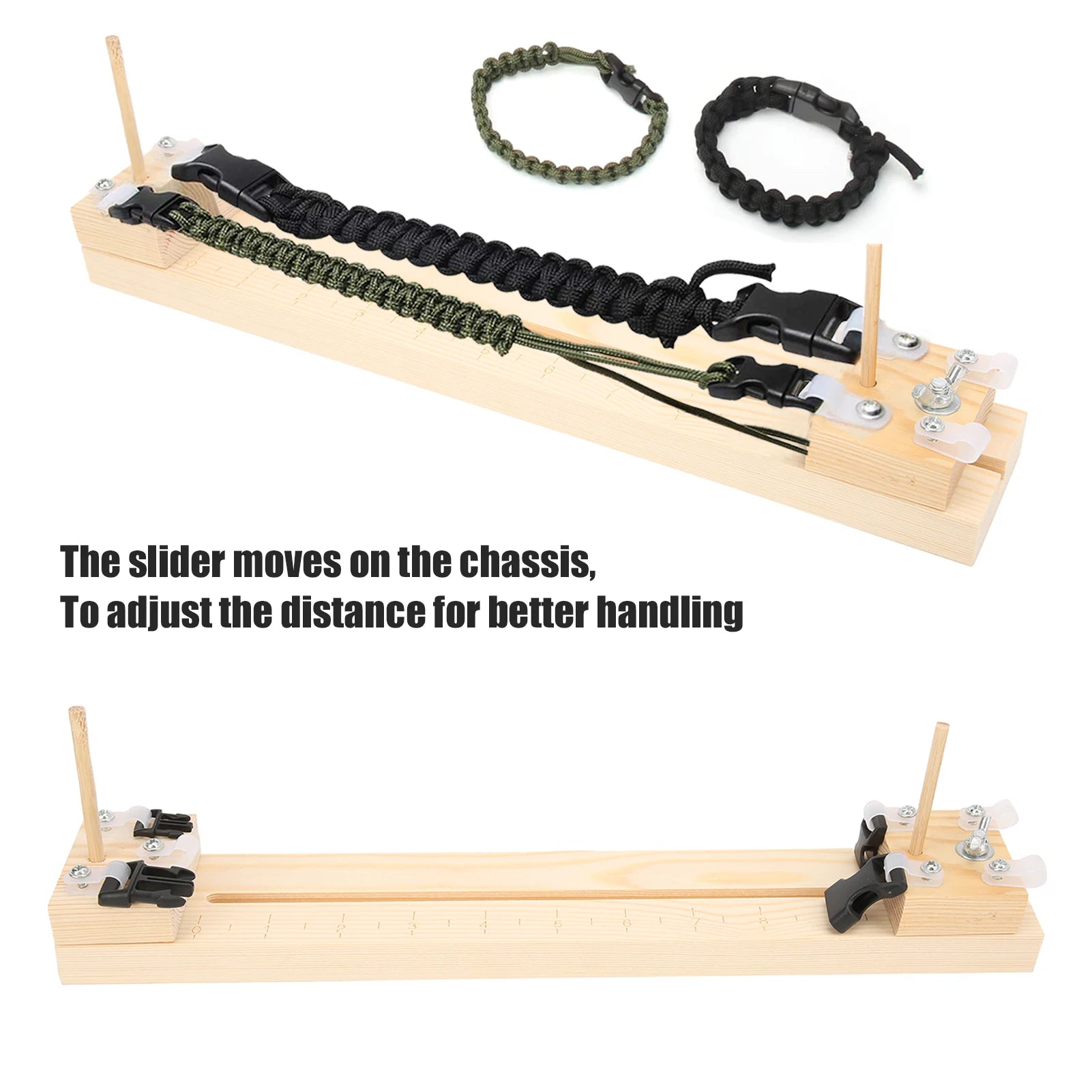 Weaving Wooden Frame Paracord Steel Needle Combination Paracord DIY Bracelet Weaving Tool