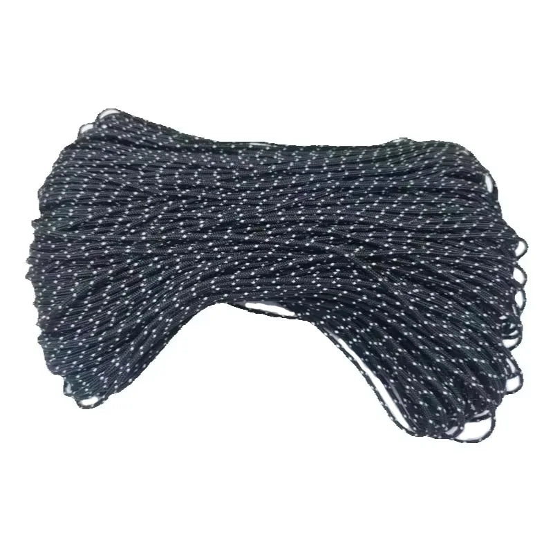 2mm Paracord Reflective Length 10/30/50M,3 Strand Paracord Rope,Tactical Parachute Cord Camping,Fishing,Tent Survival Bracelet