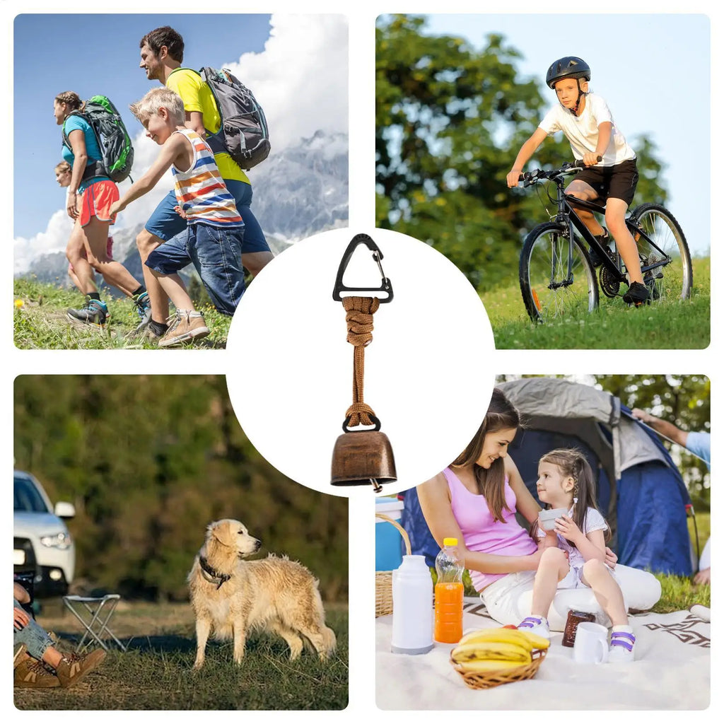 Bear Safety Bell with Carabiner, Anti-Lost Wildlife Alert Hiking Accessories for Outdoor Camping hikking Backpacking