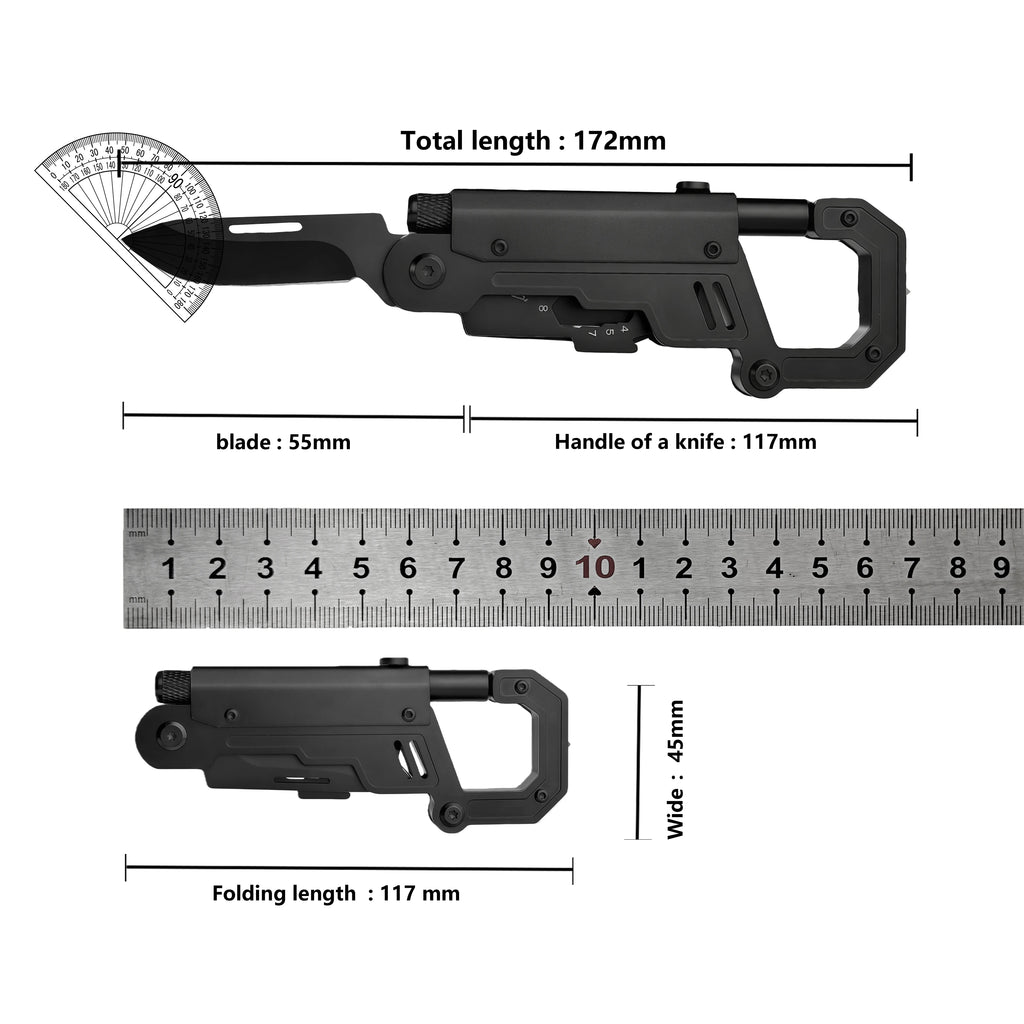 8-in-1 Multifunctional Carabiner Knife Portable EDC Tool Bottle Opener Screwdriver Outdoor Camping Hiking Survival Gear