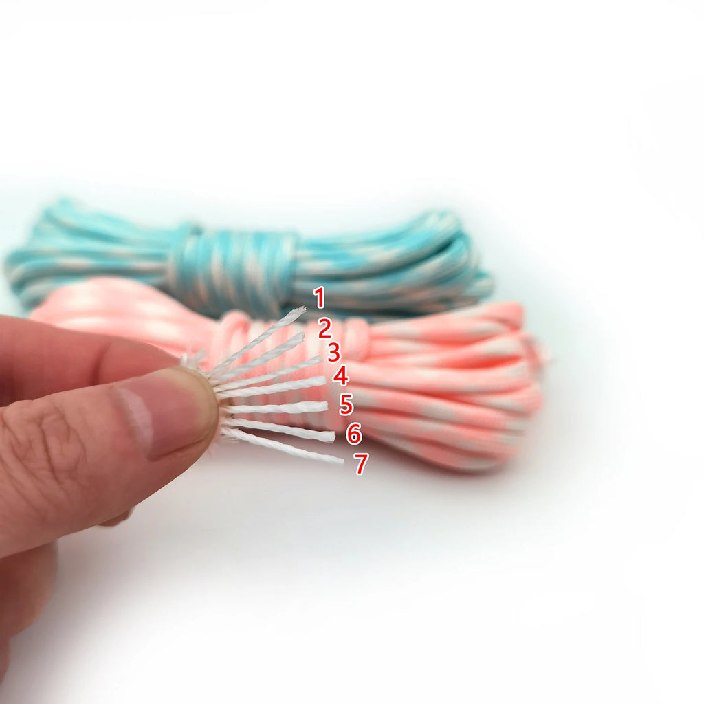 5m Dia.4Mm 7 Cores Luminous Paracord Tent Rope for Hiking Camping Rope Clothesline Bracelet Braided Rope Lanyard