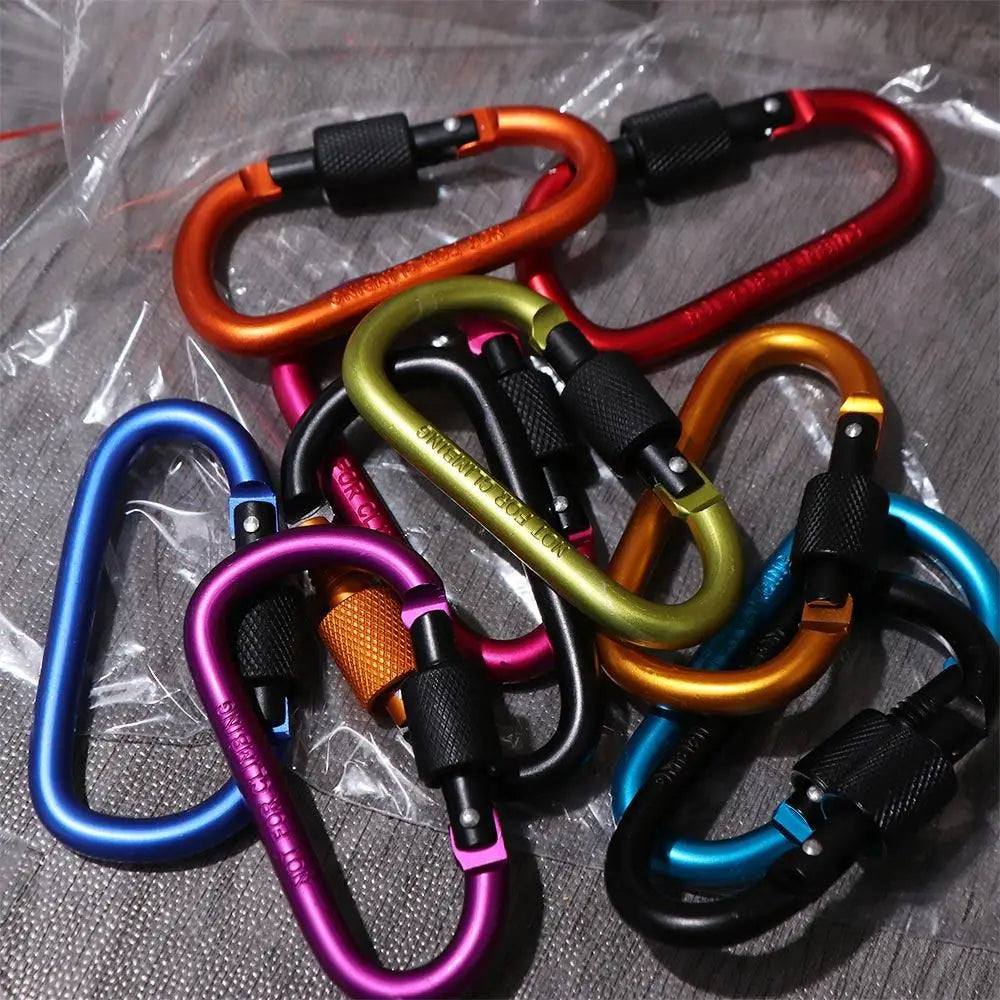 Carabiner D Shape Carabiners Camping Karabiners Keychain Fishing Carbin Buckle Carabiner Clip Tourist Hooks Water Cup Buckle