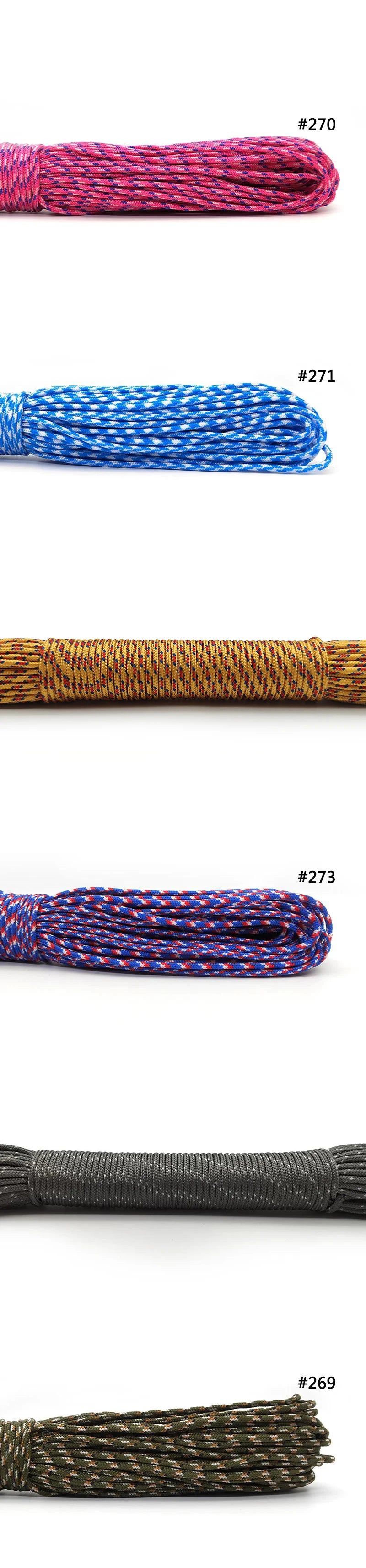 2mm Paracord  25FT 100FT Rope 1 Strand Paracorde Outdoor Survival Equipment Clothesline DIY Bracelet Wholesale