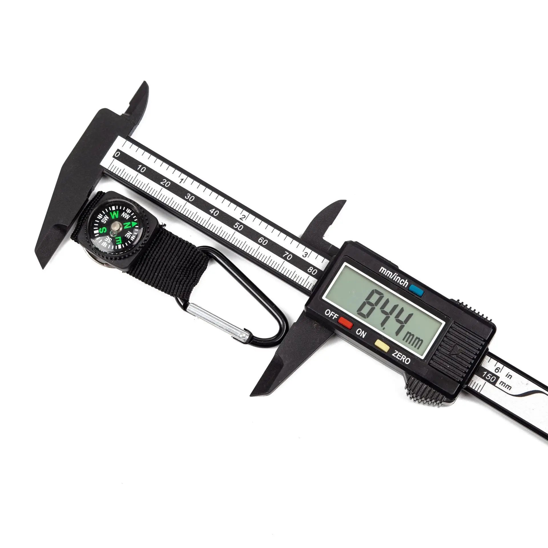 D-ring Carabiner with Compass Survival Compasses Button Design Practical Guider Adventure Tools
