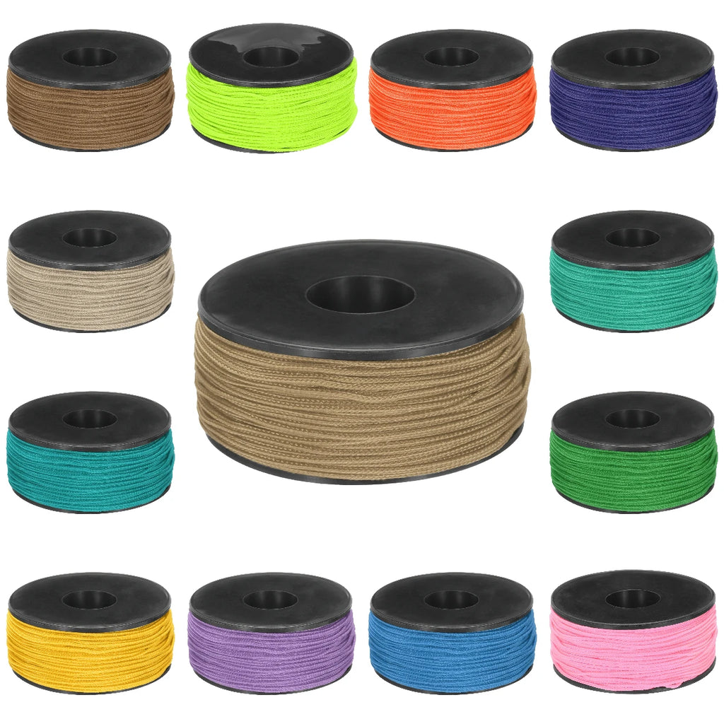 Paracord Micro Cord Rope 100 LB Polyester Braided Cord Spool for Camping Outdoor Jewelry Bracelet 1.18mm x 164 Feet