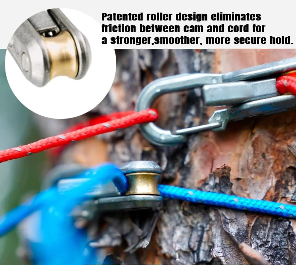 6-Pack Paracord Adjusters,Rope Tightening Tool & Tensioner,Rope with Roller Tensioner Heavy-Duty Tie Down for Camping, Tarps