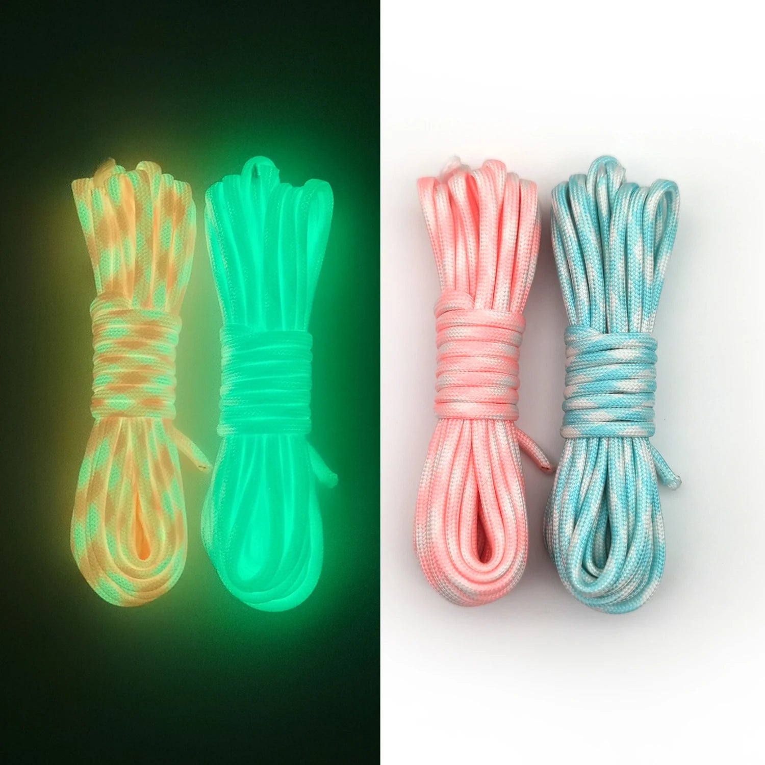 5m Dia.4Mm 7 Cores Luminous Paracord Tent Rope for Hiking Camping Rope Clothesline Bracelet Braided Rope Lanyard