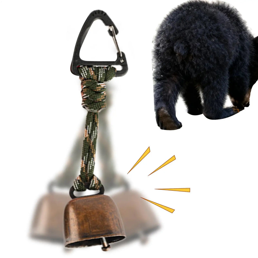 Bear Safety Bell with Carabiner, Anti-Lost Wildlife Alert Hiking Accessories for Outdoor Camping hikking Backpacking