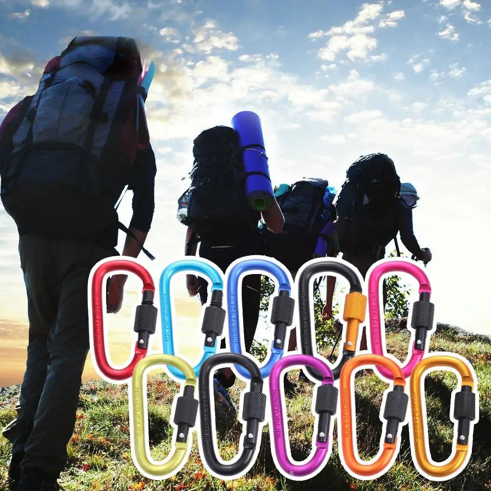 Carabiner D Shape Carabiners Camping Karabiners Keychain Fishing Carbin Buckle Carabiner Clip Tourist Hooks Water Cup Buckle