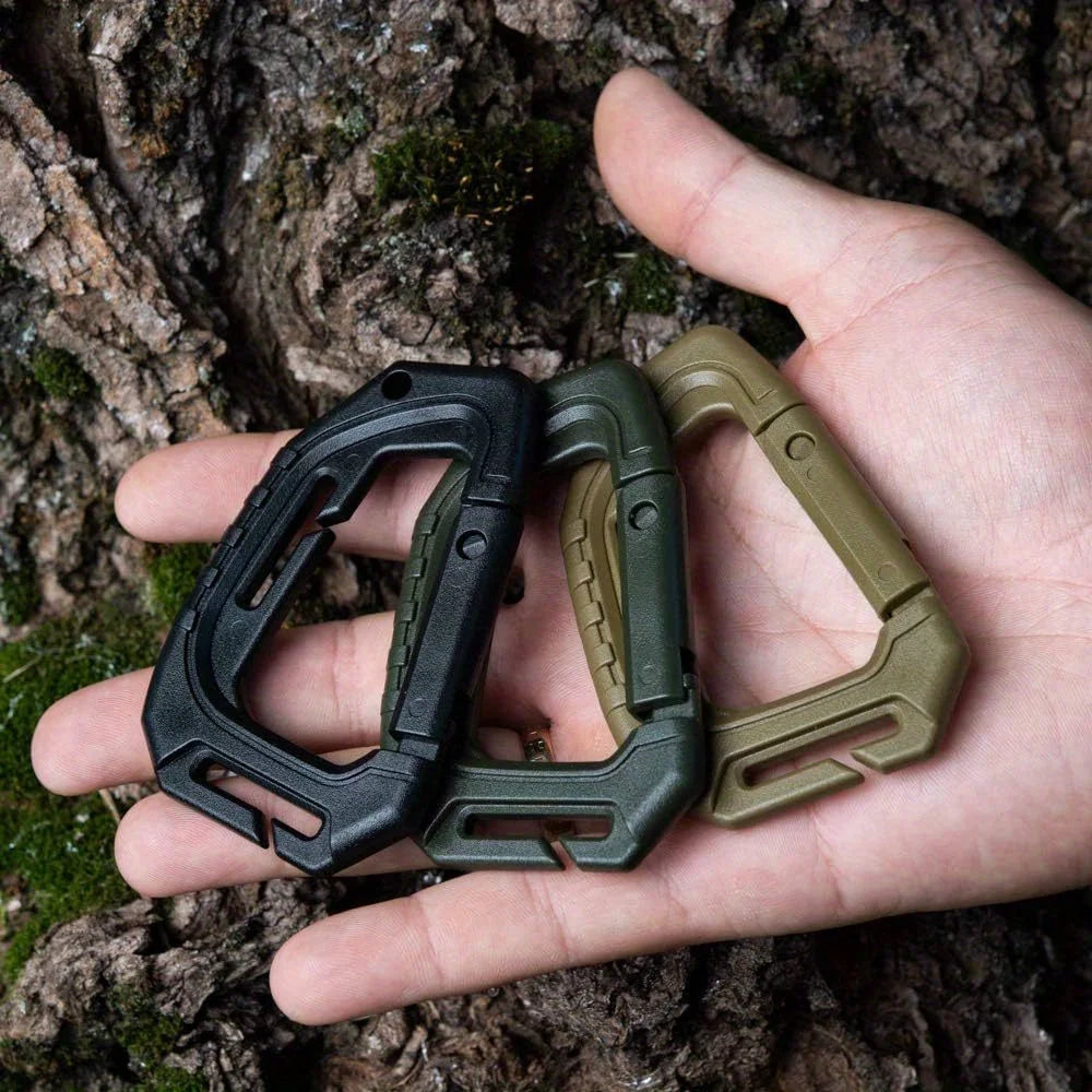 Tactical Carabiners | Fast Spring Hard Hook Buckle D-Clip for Molle Webbing Accessories Backpack/Vest/Belt