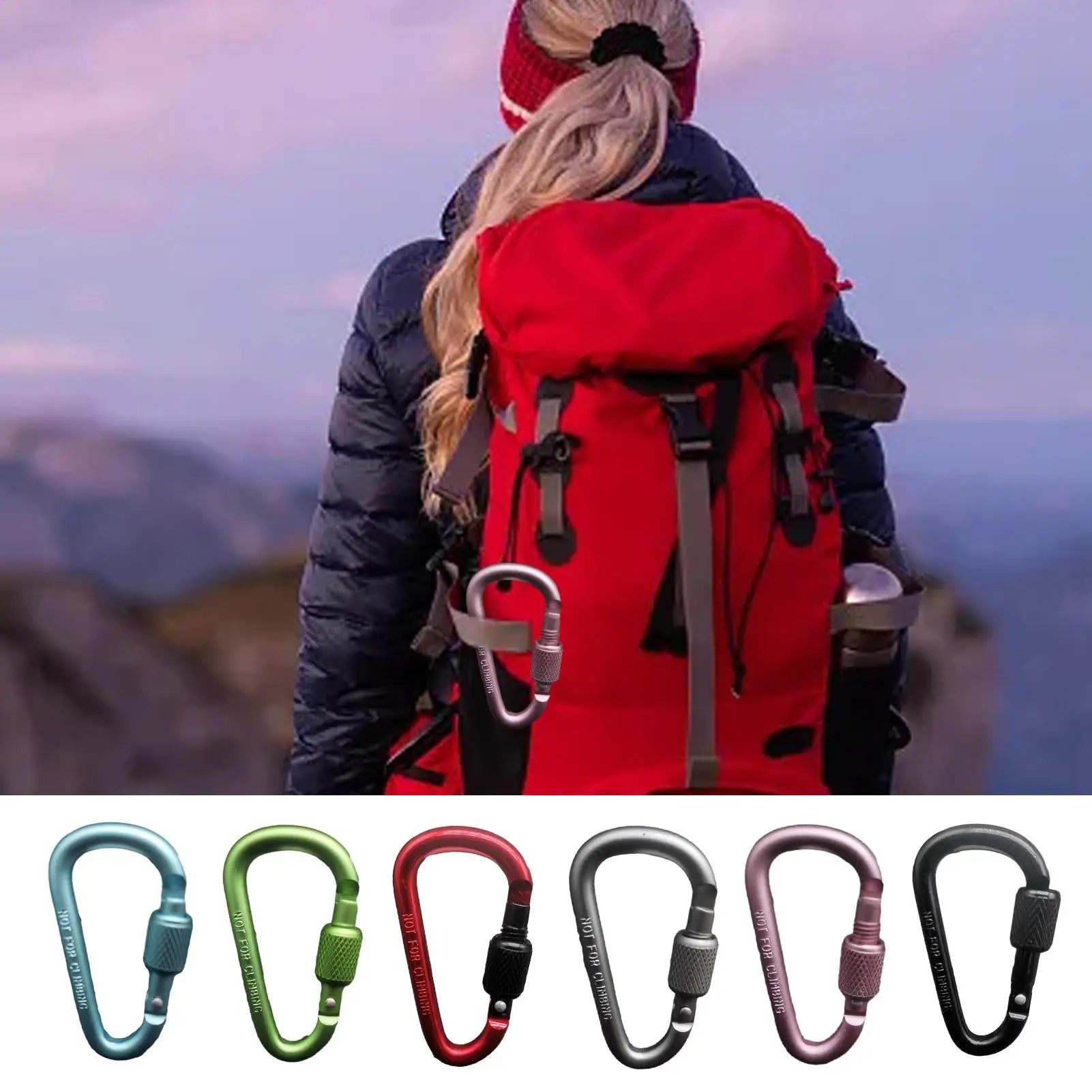 Portable Aluminum Alloy Guyline Tensioner Rope Tightener D Ring Paracord Tensioner for Outdoor Camping Tent Accessories