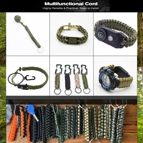 550 Military Grade Paracord 7 Strand 4mm Tactical Parachute Cord for Camping Outdoor Survival DIY Bracelet Rope Accessory